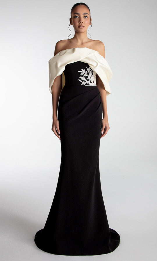 Gatti Nolli Couture OP-7740 - Taffeta Overlay Off Shoulder Gown