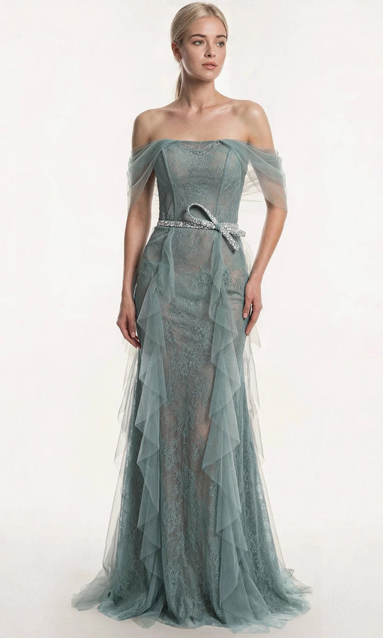 Gatti Nolli Couture OP-7913 - Lace Bodice Off Shoulder Evening Gown