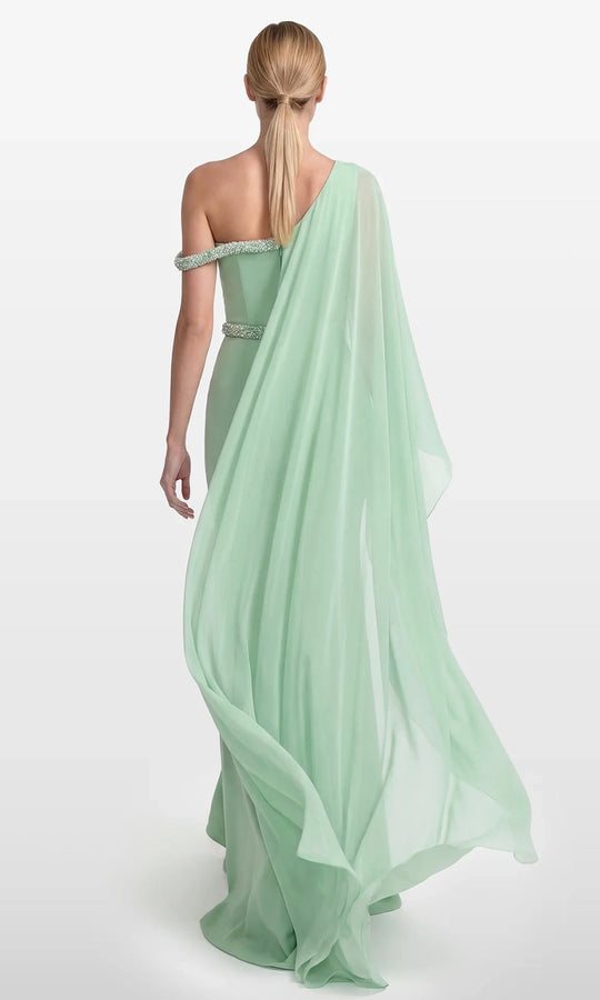 Gatti Nolli Couture OP-7919 - Draped Overlay Sheath Evening Gown