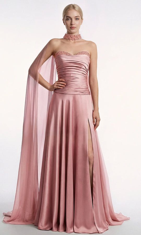 Gatti Nolli Couture OP-7905 - Sweetheart Pleated Gown with Beaded Trim