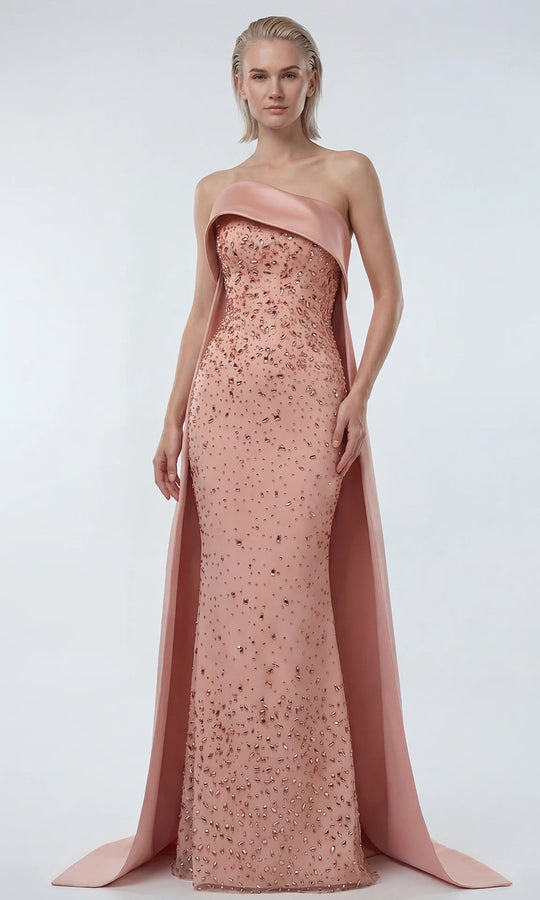 Gatti Nolli Couture OP-7863 - Strapless Crystal Stone Long Gown