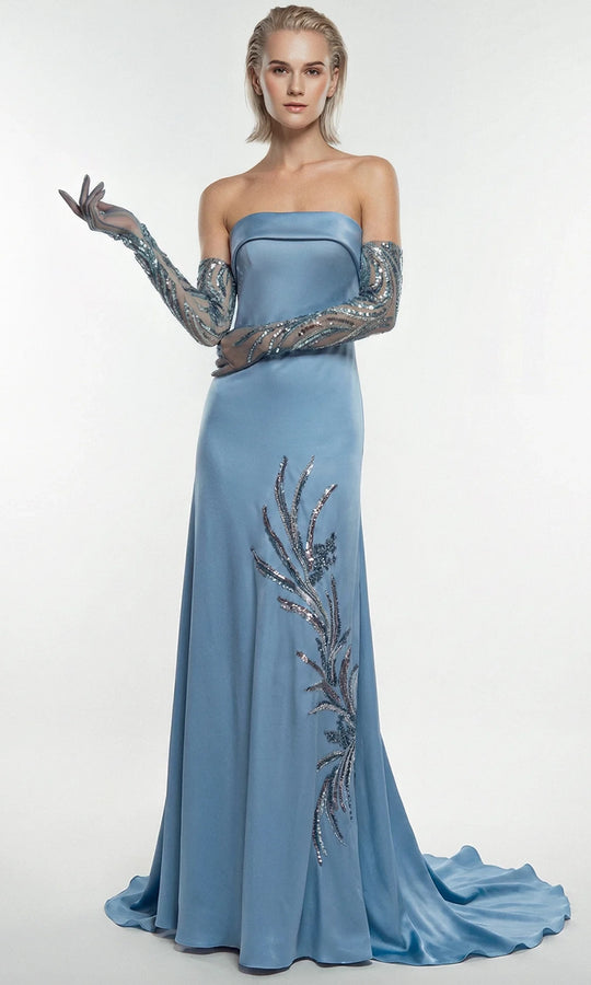 Gatti Nolli Couture OP-7868 - Strapless Fitted Gown with Embroidery