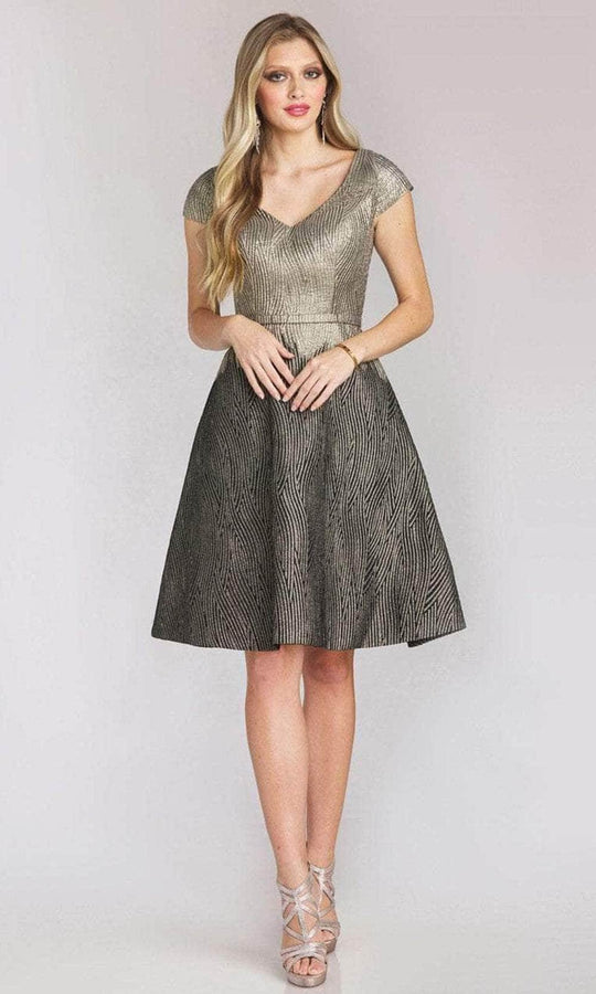 Gia Franco 12151 - Patterned A-Line Cocktail Dress