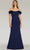 Gia Franco 12220 - Floral Applique Evening Dress Evening Dresses 2 / Navy