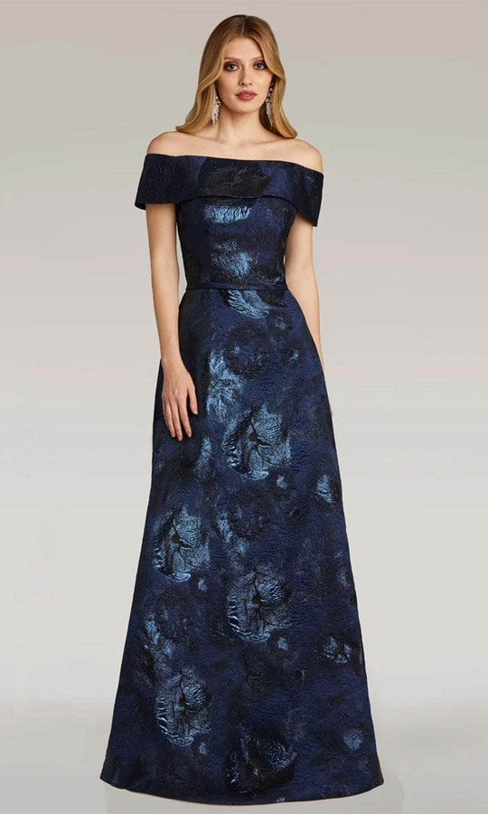 Gia Franco 12250 - Jacquard Formal Gown with A-Line Skirt