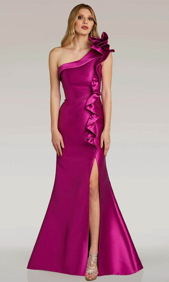 Gia Franco 12314 - Ruffle Accented Mikado Evening Dress