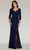 Gia Franco 12321 - Floral Applique Mermaid Evening Dress Evening Dresses 2 / Navy