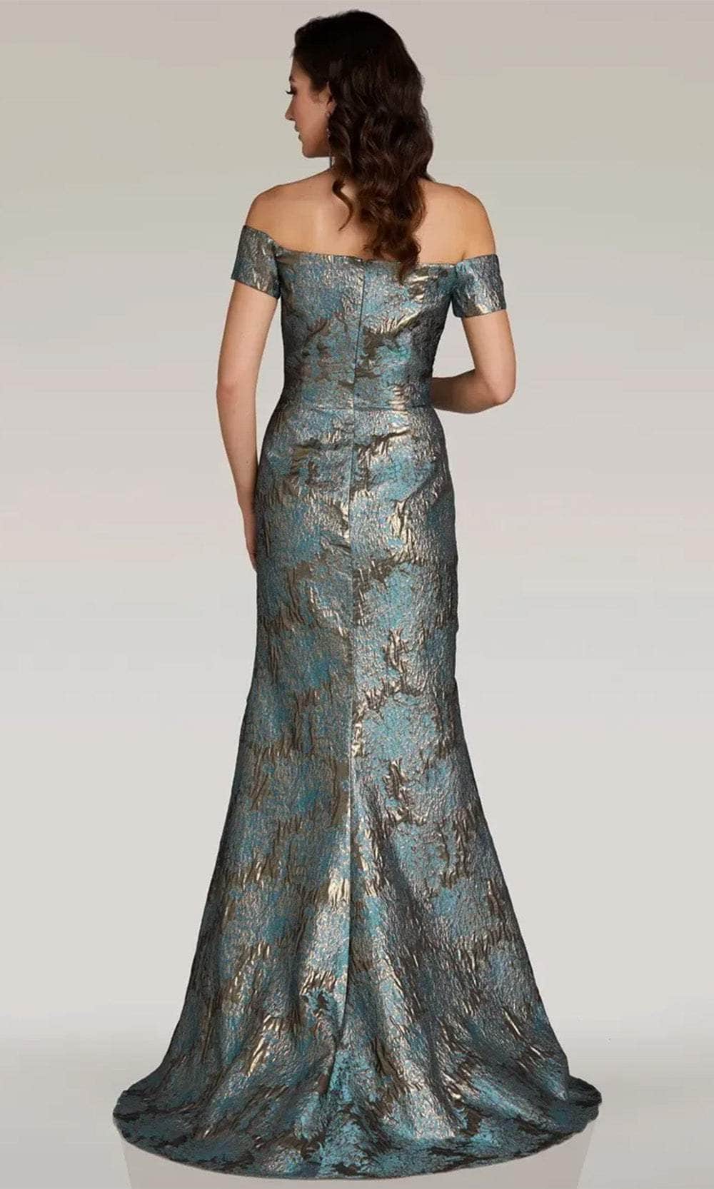 Gia Franco 12378 - Metallic High Slit Evening Dress – Couture Candy