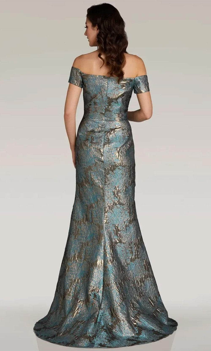 Gia Franco 12378 - Metallic High Slit Evening Dress – Couture Candy