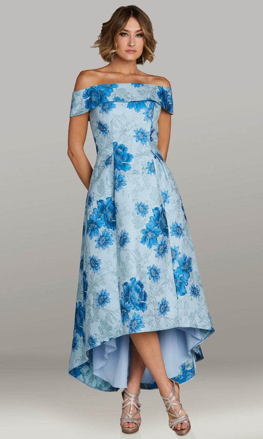 Gia Franco 12413 - Floral Print Off Shoulder Evening Dress