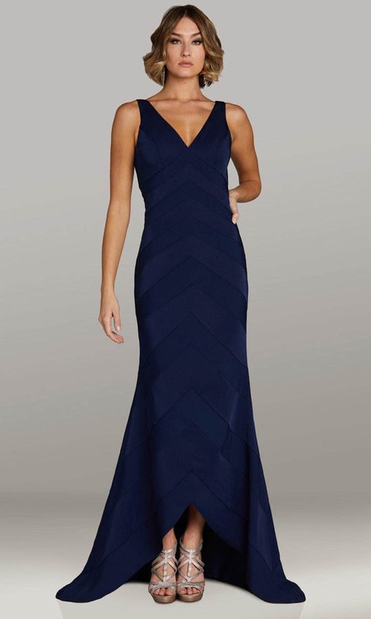 Gia Franco 12424 - V-Neck Seam Sculpted Evening Gown