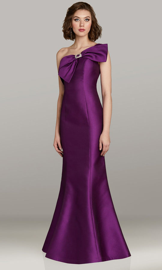 Gia Franco 12458 - One Shoulder Oversized Bow Evening Gown