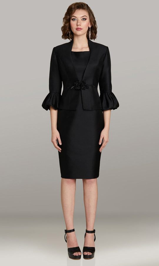 Gia Franco 12460 - Three-Quarter Sleeve Bolero Knee-Length Dress