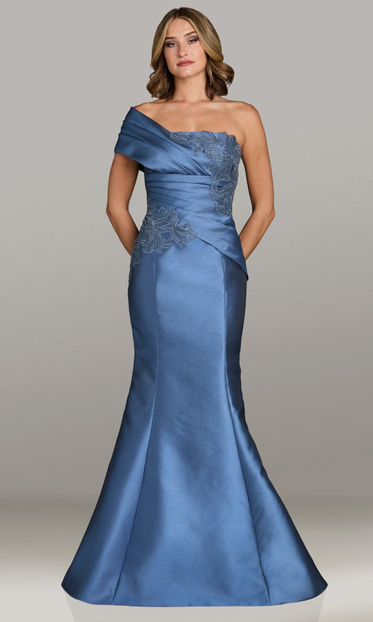 Gia Franco 12505 - One Shoulder Applique Mermaid Gown