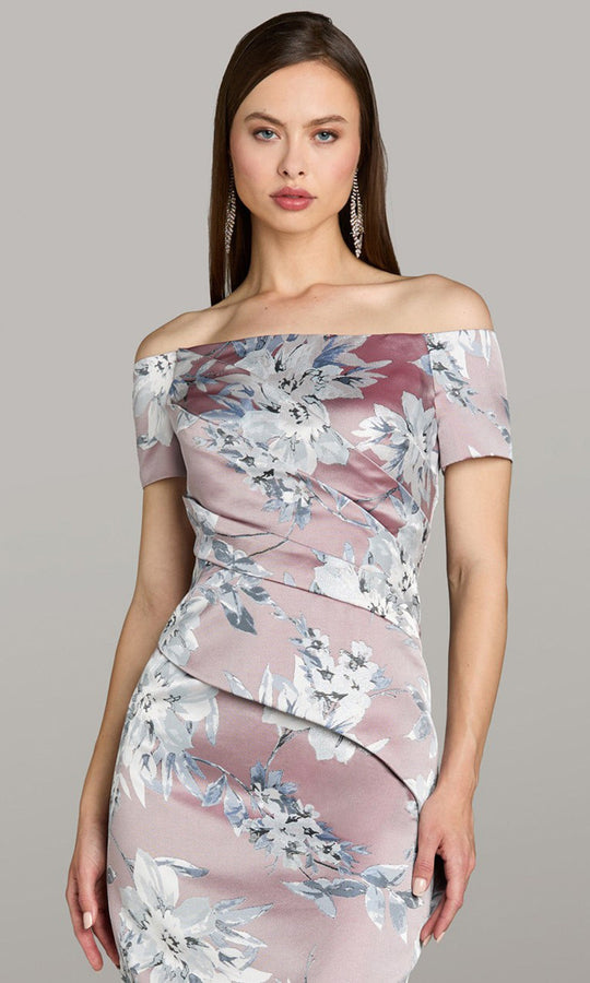 Gia Franco 12573 - Floral Print Short Sleeve Evening Dress