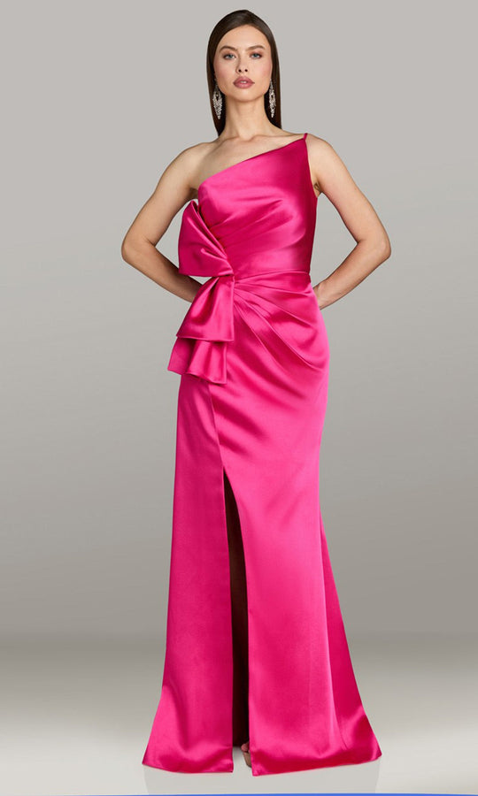 Gia Franco 12595 - Oversized Bow One Shoulder Evening Gown