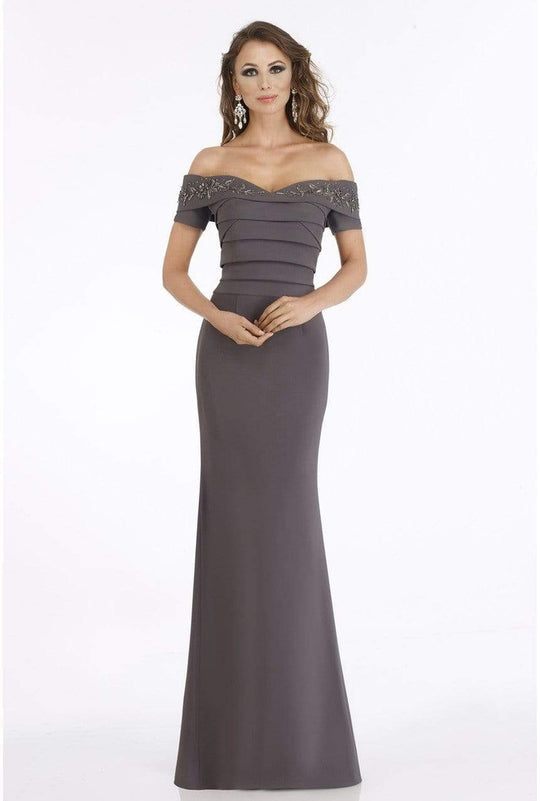 Gia Franco - 12916 Off-Shoulder Pleated Evening Gown