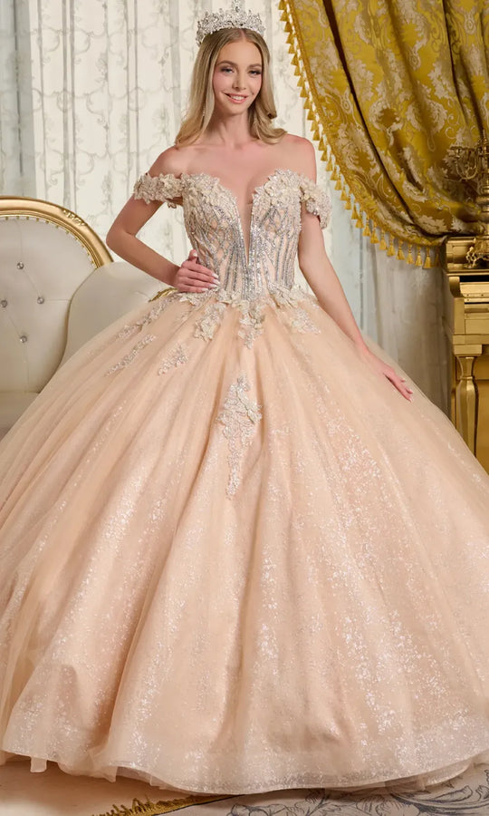Elizabeth K GL3630 - Bejeweled Corset Sweetheart Ballgown