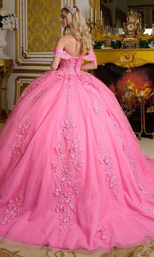 Elizabeth K GL3635 - Floral Off-Shoulder Quinceanera Gown