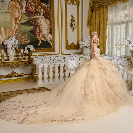 Elizabeth K GL3648 - Butterfly Embroidered Quinceanera Gown