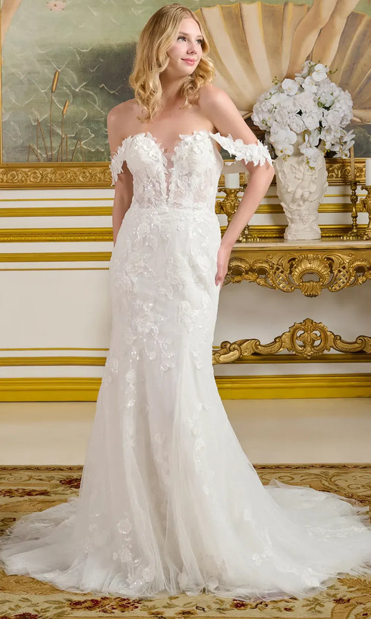 GLS by Gloria Bridal GL3656 - 3D Floral Applique Mermaid Long Gown