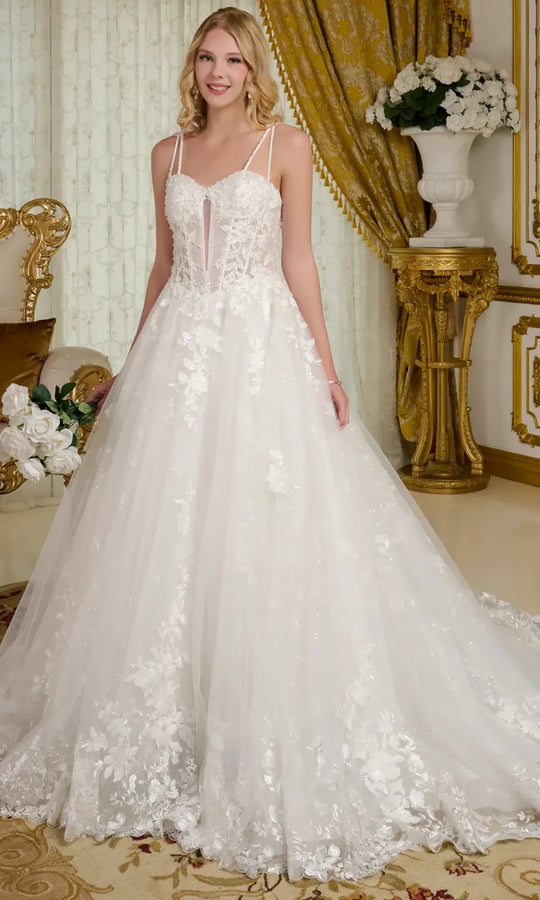 GLS by Gloria Bridal GL3660 - Sleeveless Sweetheart Embroidered Gown