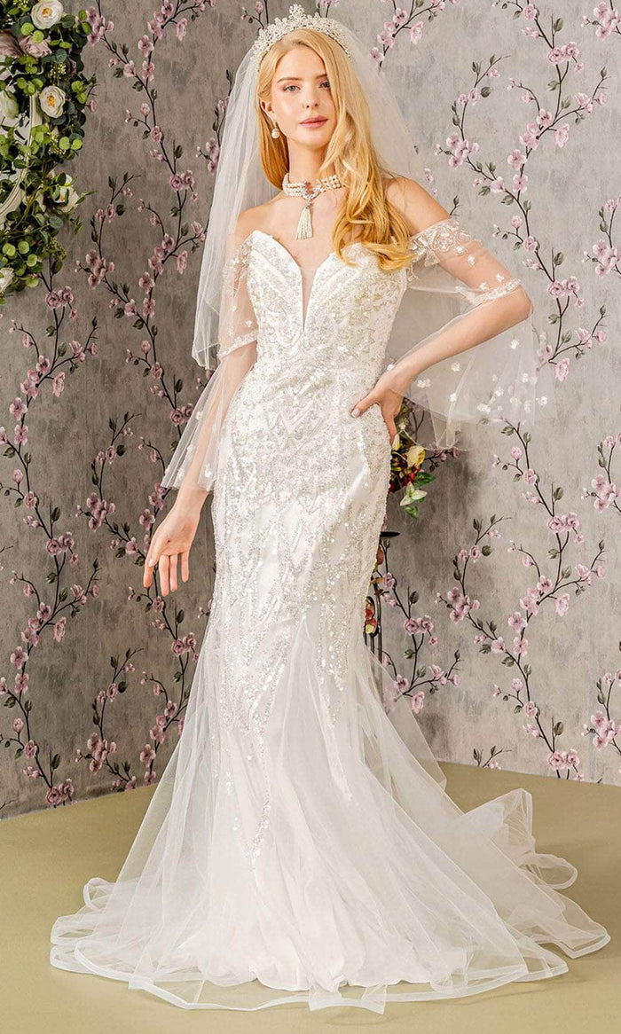 GLS by Gloria Bridal GL3426 - Off-Shoulder Mermaid Wedding Dress Bridal Dresses XS / Ivory
