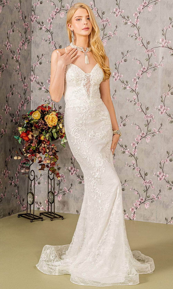 GLS by Gloria Bridal GL3442 - Open Back Sheath Wedding Dress Bridal Dresses XS / Ivory