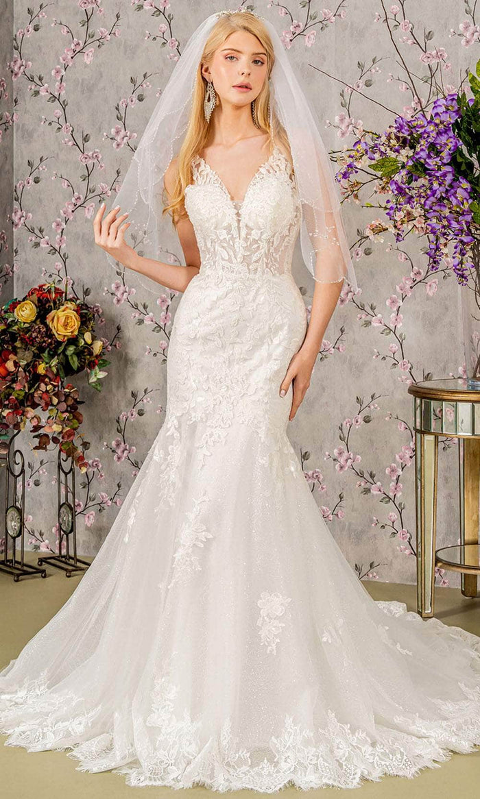 GLS by Gloria Bridal GL3487 - Embroidered Mermaid Bridal Gown Wedding Dresses XS / Ivory