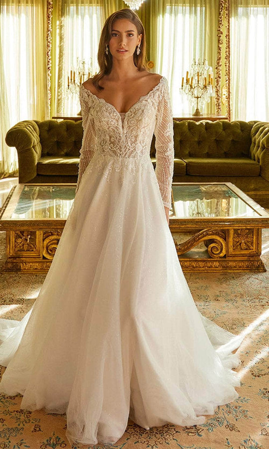 GLS by Gloria Bridal GL3530 - Long Sleeve Embroidered Bridal Gown