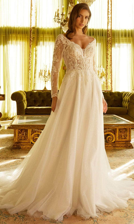 GLS by Gloria Bridal GL3530 - Long Sleeve Embroidered Bridal Gown
