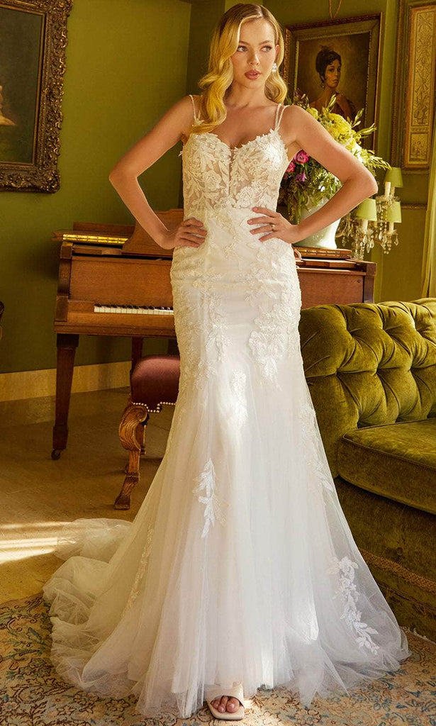 V-Neck Trumpet Bridal Gown by GLS Gloria GL3533 2XL / Off White V-Neck Trumpet Bridal Gown by GLS Gloria GL3533 2XL / Off White