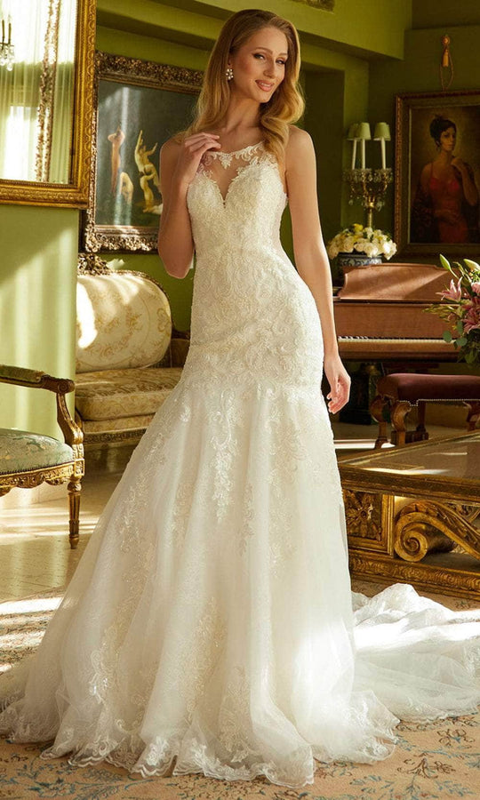 GLS by Gloria Bridal GL3536 - Illusion Neck Embellished Bridal Gown