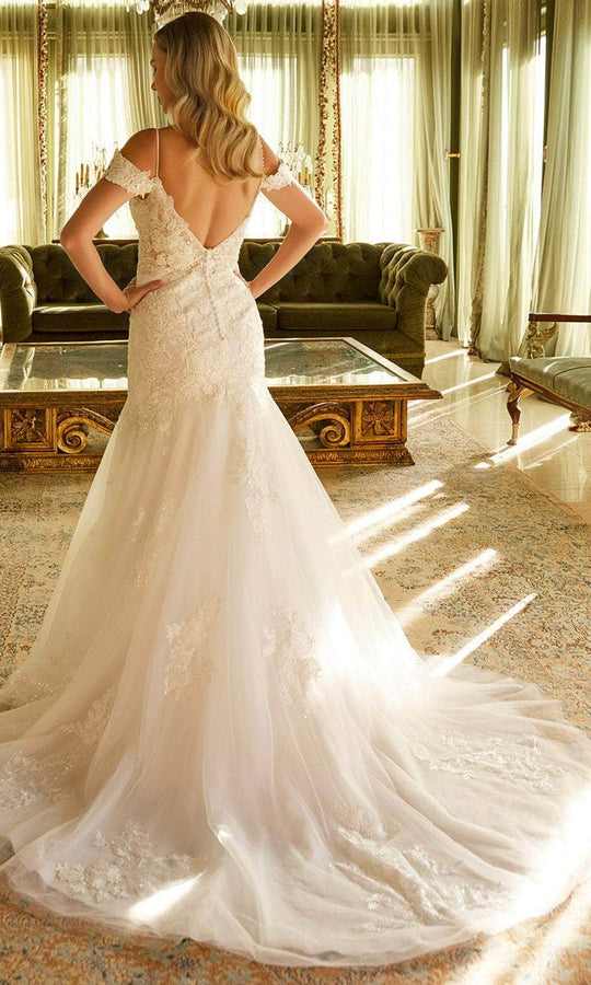 GLS by Gloria Bridal GL3537 - Embroidered Cold Shoulder Bridal Gown