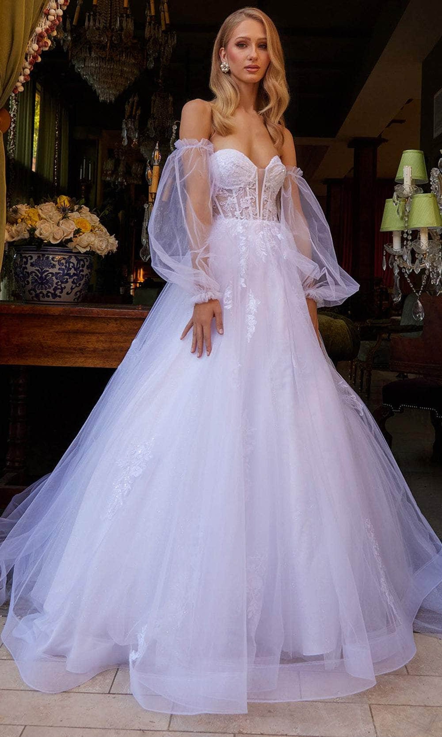 gossamer dress GLS by Gloria Bridal GL3579 - Long Tulle A-Line Size:B75 Dress & Cover-Up Adorned with sequins Sophia Loren at a