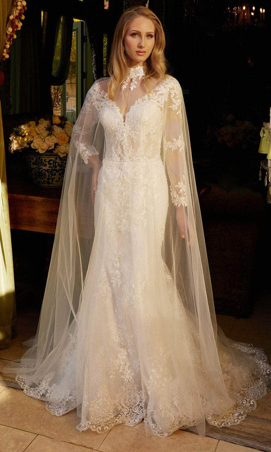 GLS by Gloria Bridal GL3605 - Long Sleeve V-Neck Bridal Gown