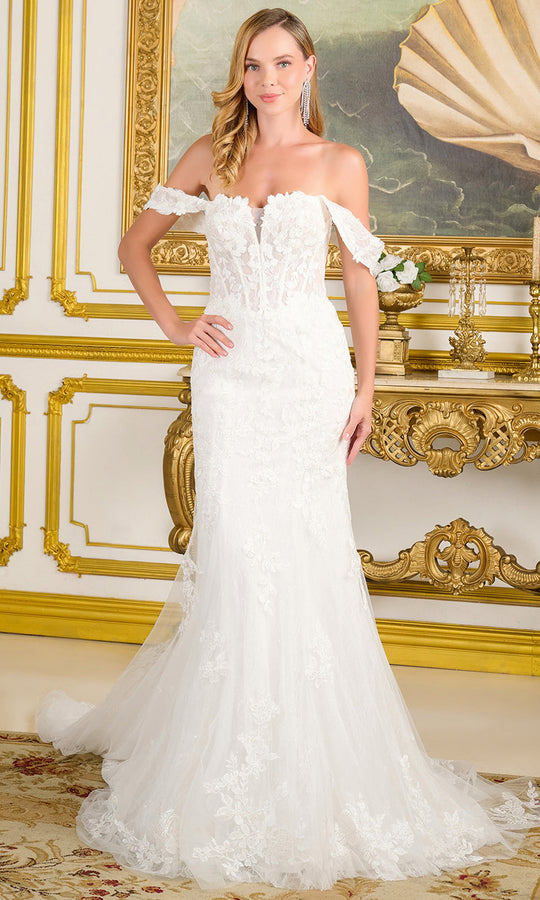 GLS by Gloria Bridal GL3713 - Mermaid Skirt Floral Applique Gown