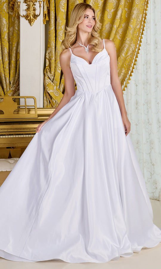 GLS by Gloria Bridal GL3716 - Corset Bodice Spaghetti Strap Gown
