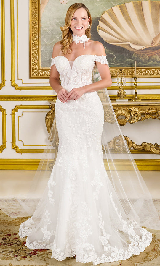 GLS by Gloria Bridal GL3825 - Scalloped Hem Mermaid Embroidered Gown