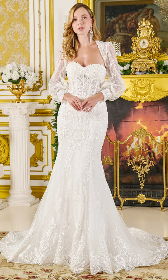 GLS by Gloria Bridal GL3826 - Sweetheart Embroidered Gown with Bolero