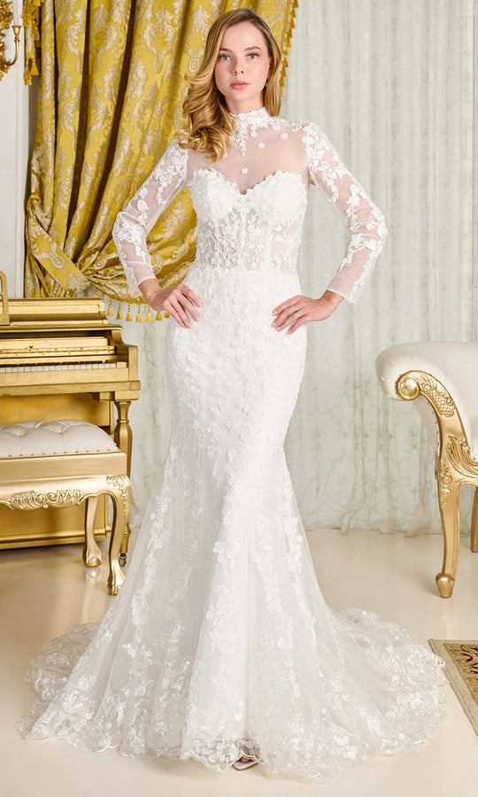 GLS by Gloria Bridal GL3830 - Beaded Applique Strapless Trumpet Gown