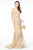 GLS by Gloria GL2889 - Glitter Mesh V-Neck Evening Gown Pageant Dresses XL / Dusty Rose