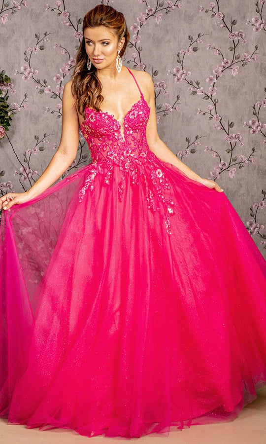 GLS by Gloria GL3229 - Sleeveless Mesh Prom Gown