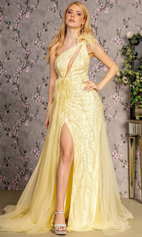GLS by Gloria GL3278 - One-Shoulder Beaded Prom Gown