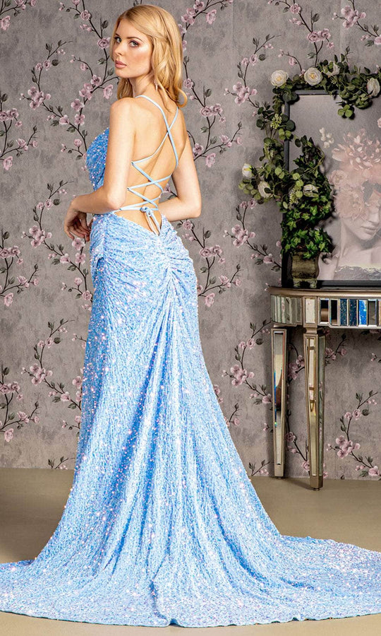 GLS by Gloria GL3322 - V-Neck Cowl Evening Dress