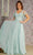 GLS by Gloria GL3352 - V-Neck Floral Formal Dress Special Occasion Dress S / Sage