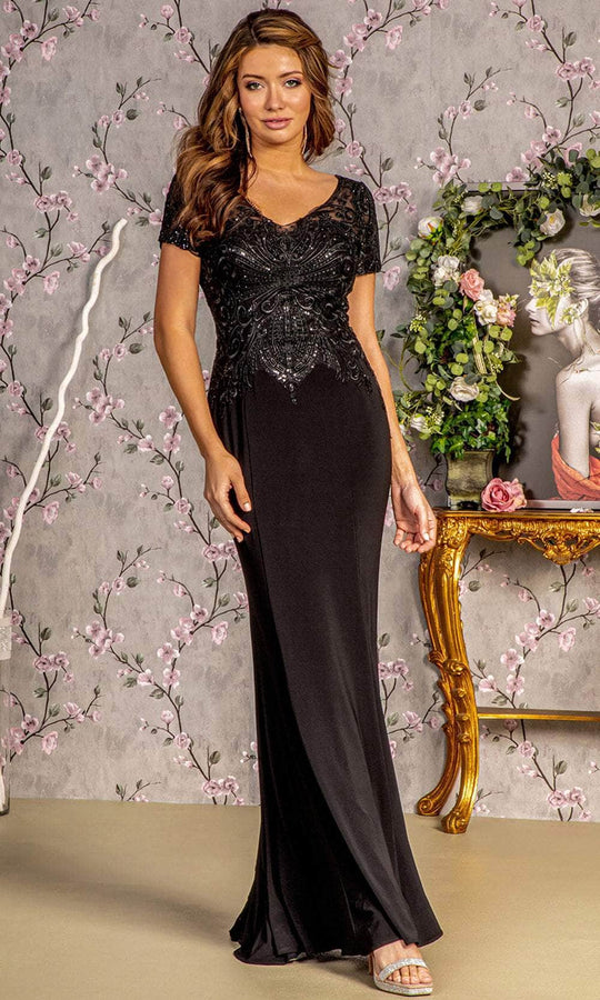 GLS by Gloria GL3361 - V-Neck Sheath Formal Dress