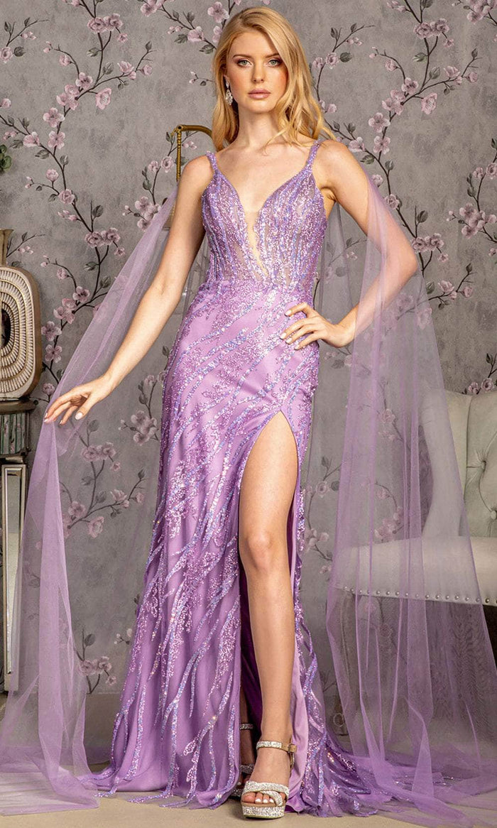 GLS by Gloria GL3369 - Fitted Sequin Evening Dress Evening Dresses XS / Lilac