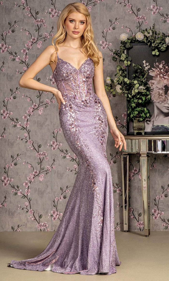 GLS by Gloria GL3399 - Sequin Sheath Evening Dress Evening Dresses XS / Lilac