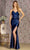 GLS by Gloria GL3439 - Draped Illusion Evening Dress Special Occasion Dress XS / Navy
